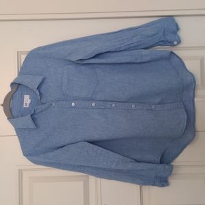 Gap boyfriend fit button-down shirt, Small, Blue